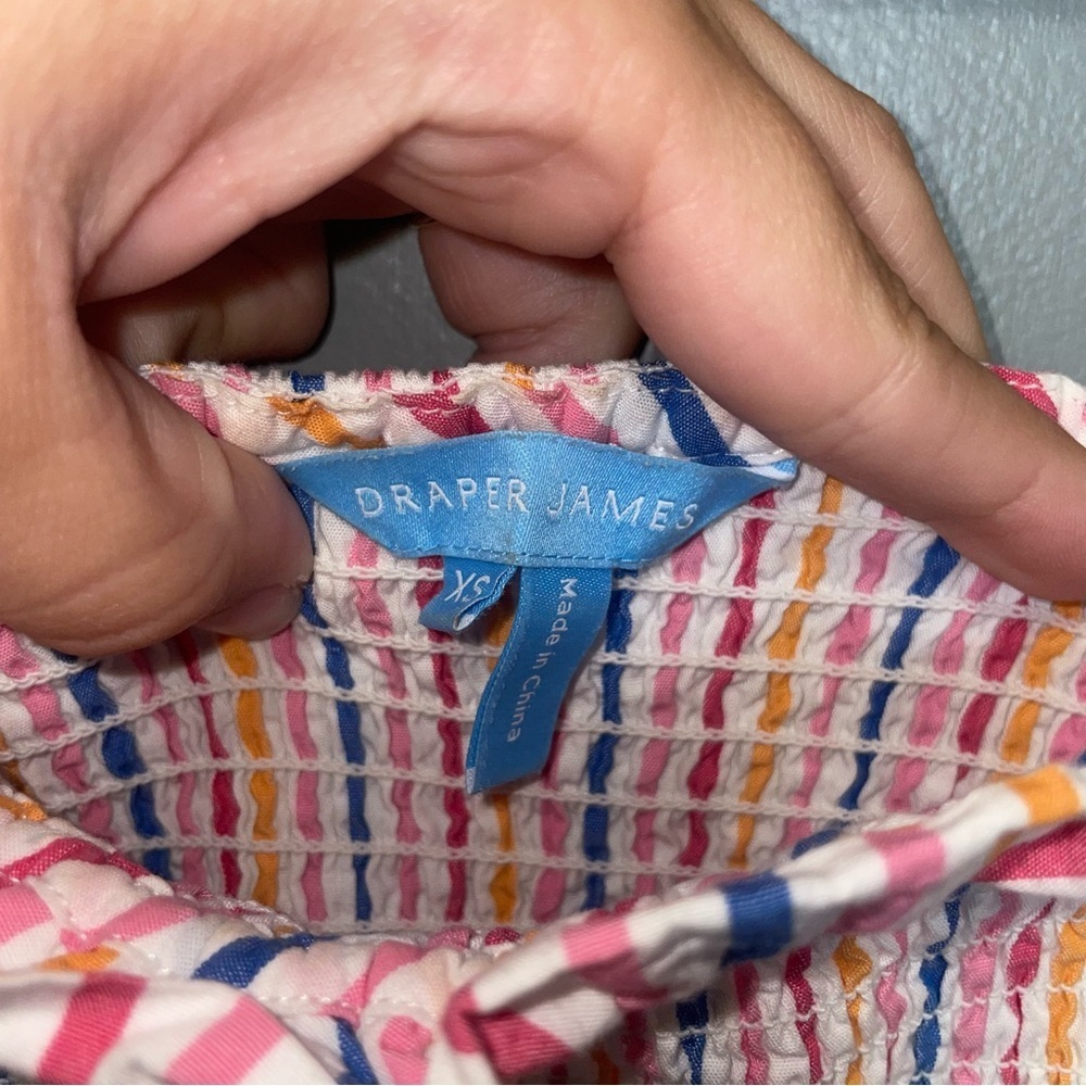 Draper James Cam Mulicolor Striped Smocked Dress XS - Picture 4 of 7